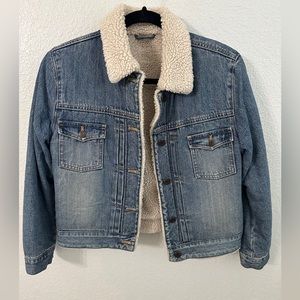 Kids Gap Denim Jean Jacket with faux sherpa collar